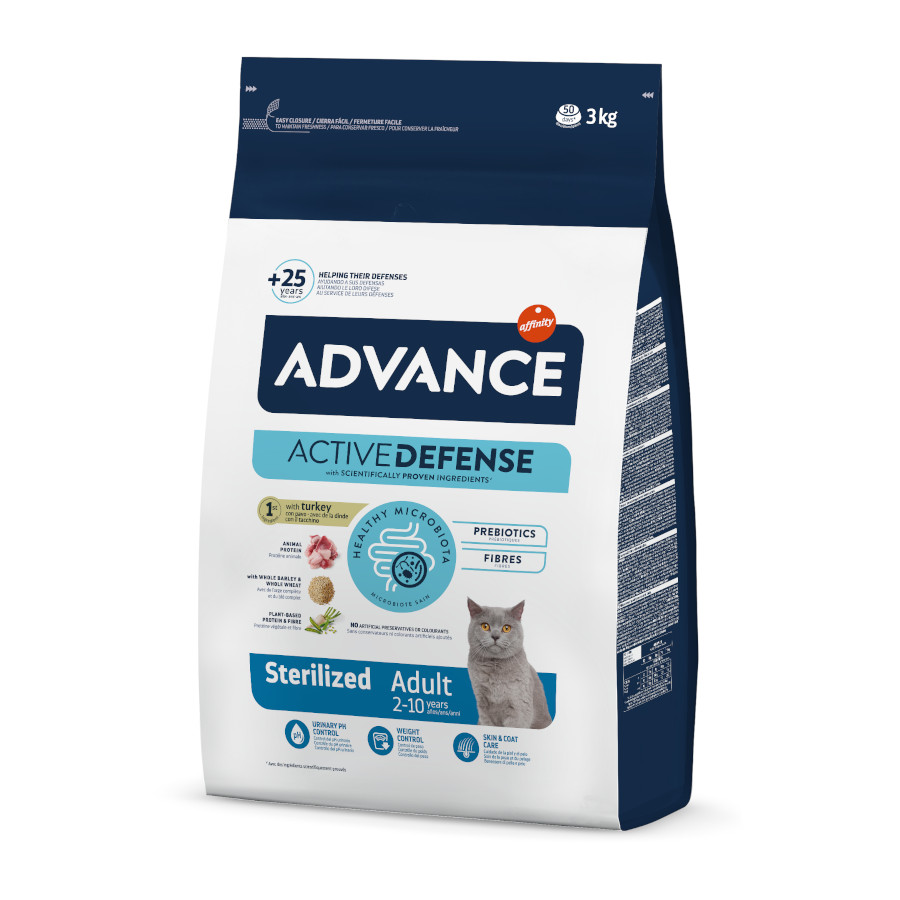 3 kg Advance Adult Sterilized Pavo y Cebada pienso para gatos