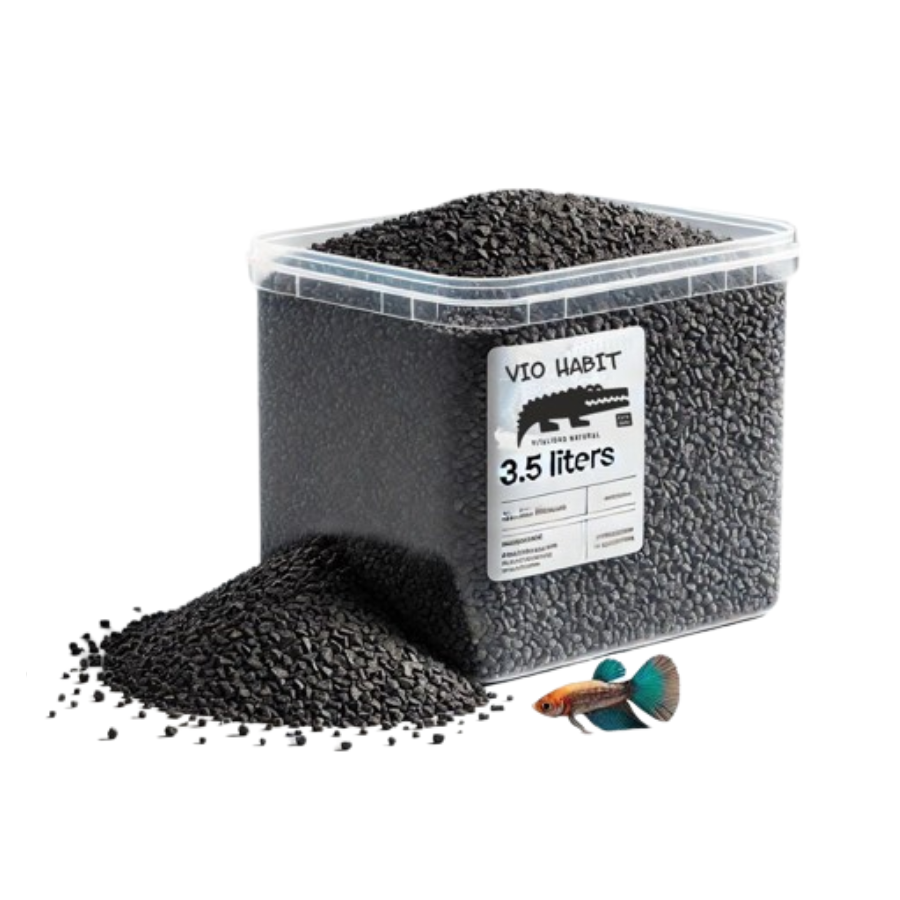 Vio Habit Grava negra acuarios / Saco 20 kg. / Mediano / Grava