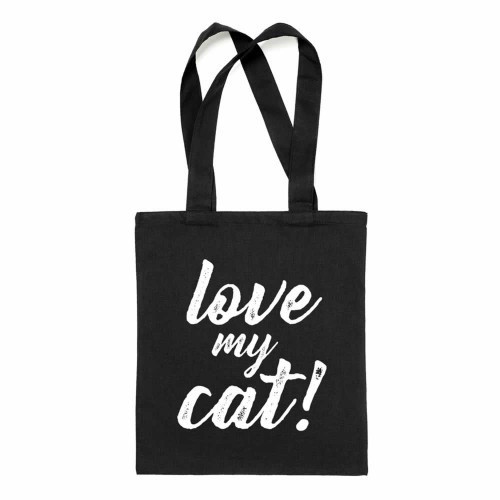 Bolsa tote "Love my cat" color Negro, , large image number null