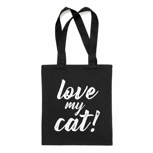 Bolsa tote «Love my cat» color Negro