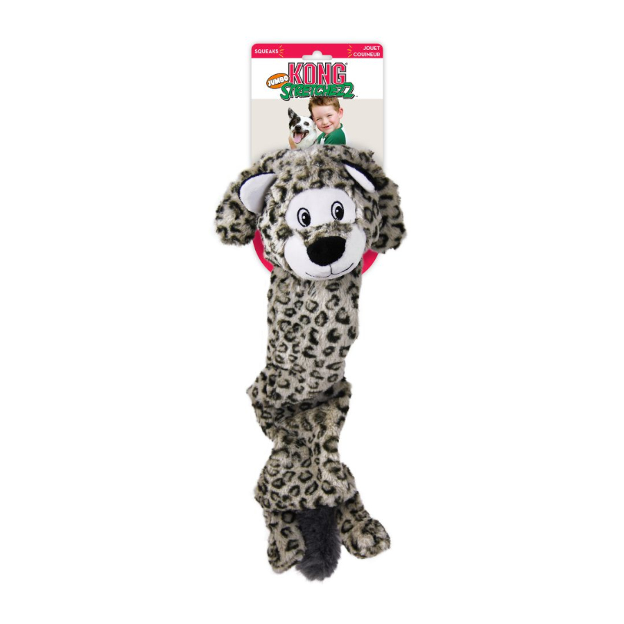 Kong Stretchezz Jumbo Snow Leopardo de peluche para perros