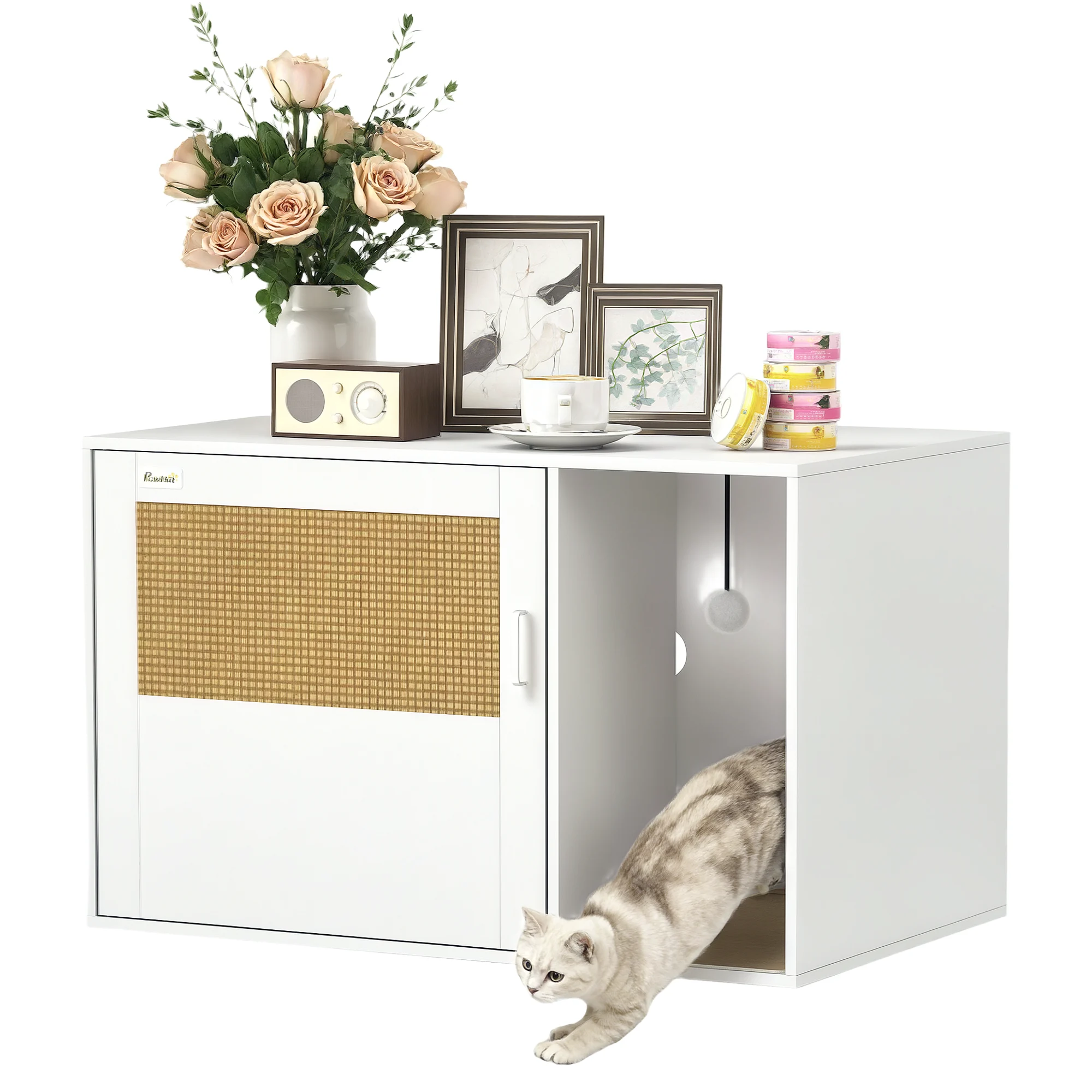 PawHut Mueble para Arenero Blanco