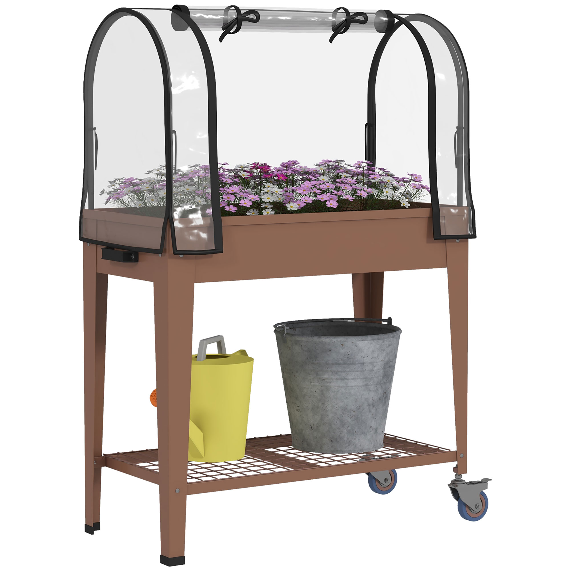 Outsunny Mesa de Cultivo Marrón