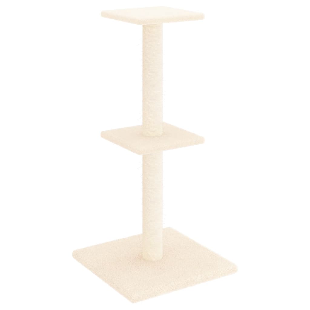 vidaXL Rascador para gatos con postes de sisal color crema 73 cm