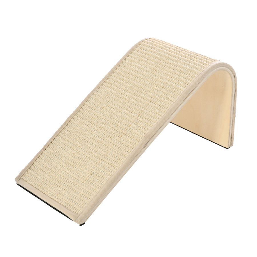 Leeby Feliz tabla rascador para gatos — Tabla rascador horizontal de suelo, madera curvada y sisal