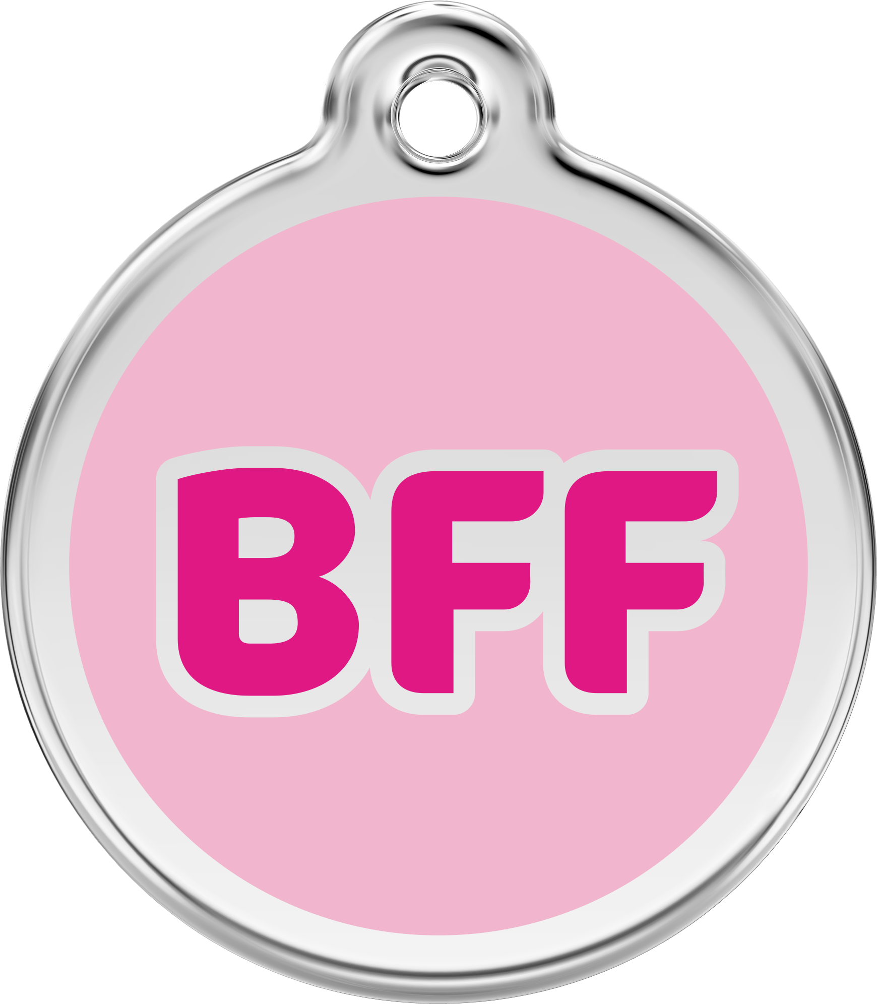 Placa identificativa Acero Inoxidable BFF Rosa Fuerte para perros