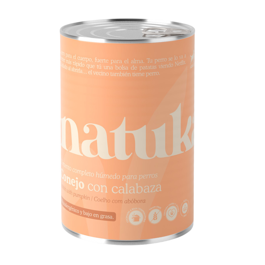 Natuka Comida Húmeda Lata Conejo y Calabaza para perros