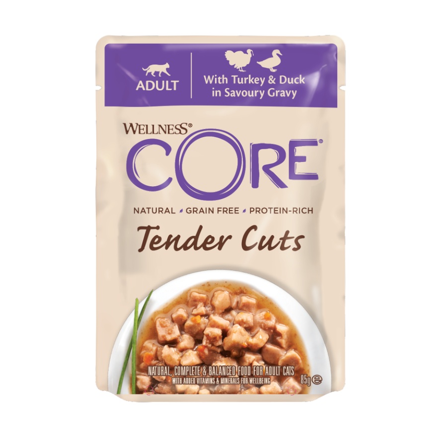 Wellness Core Tender Cuts Pollo y Pato sobre en salsa para gatos