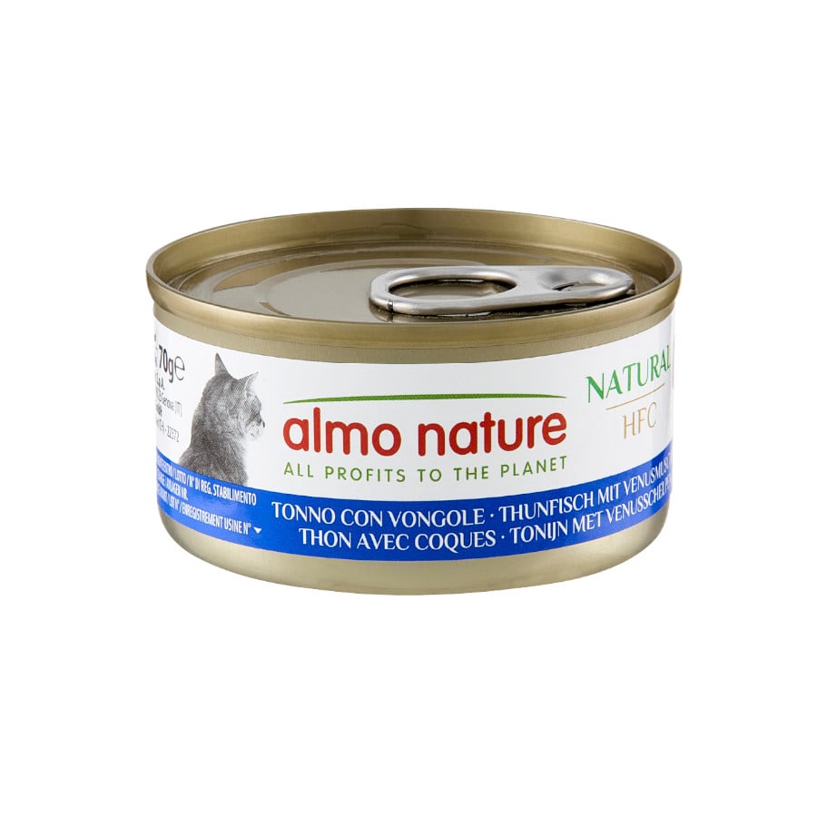 70 g Almo Nature HFC Natural Atún y Almejas lata para gatos