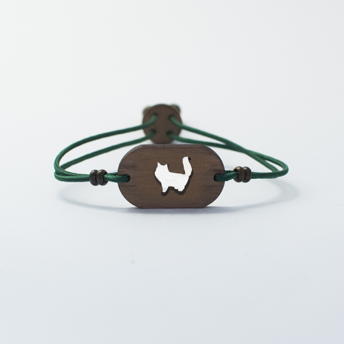 Pulsera de madera Gato Persa personalizable color Verde, , large image number null
