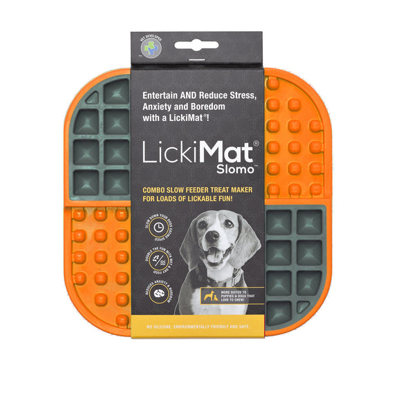 Comedero LickiMat Slomo Naranja para perro