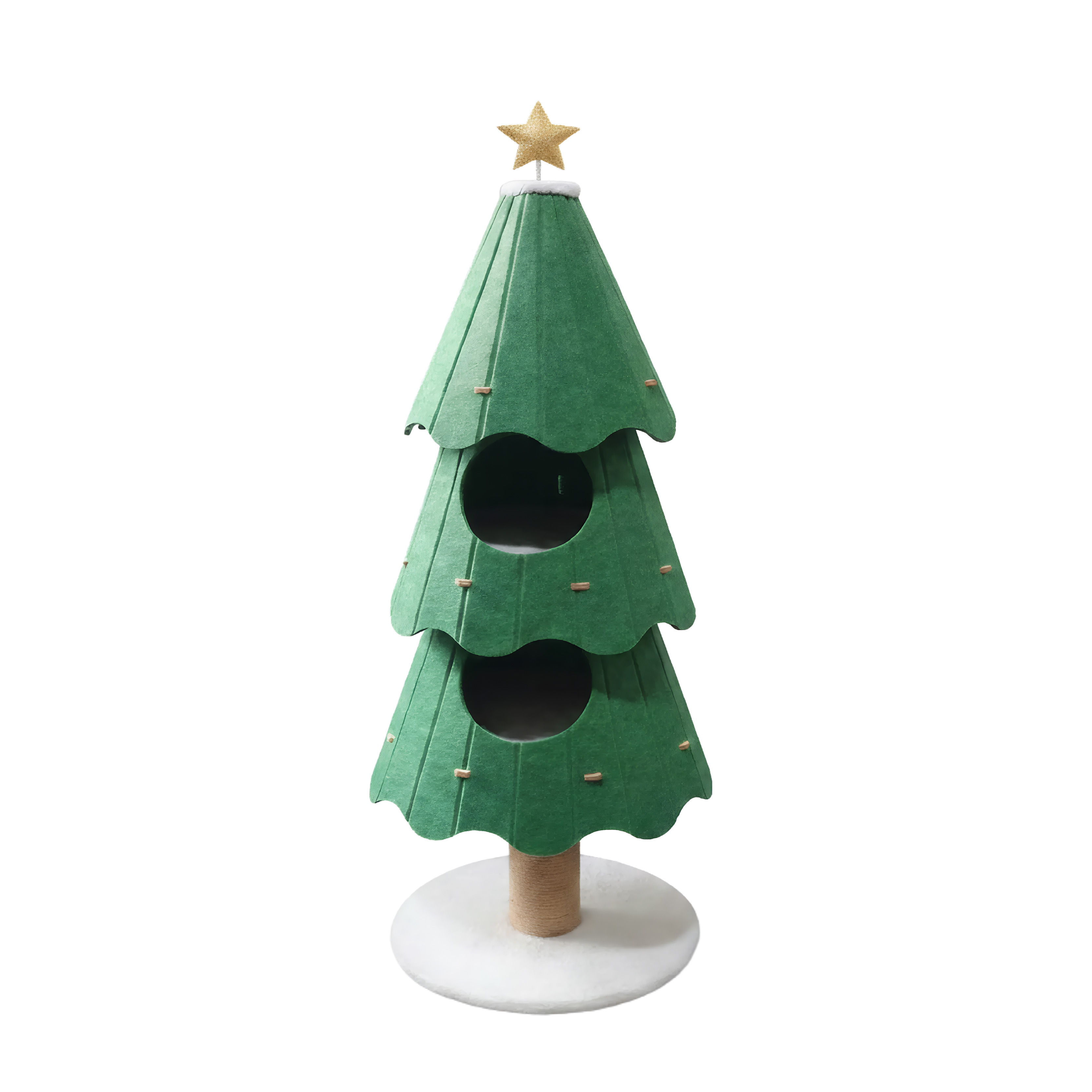 FOFOS | Rascador Árbol de Navidad XXL con Dos Camas (Colección de Navidad) – para Gatos