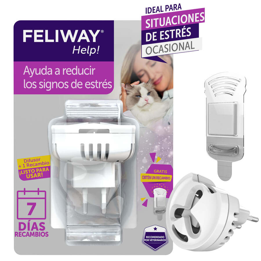 Feliway Help Difusor y Recambio con feromonas para el estrés ocasional