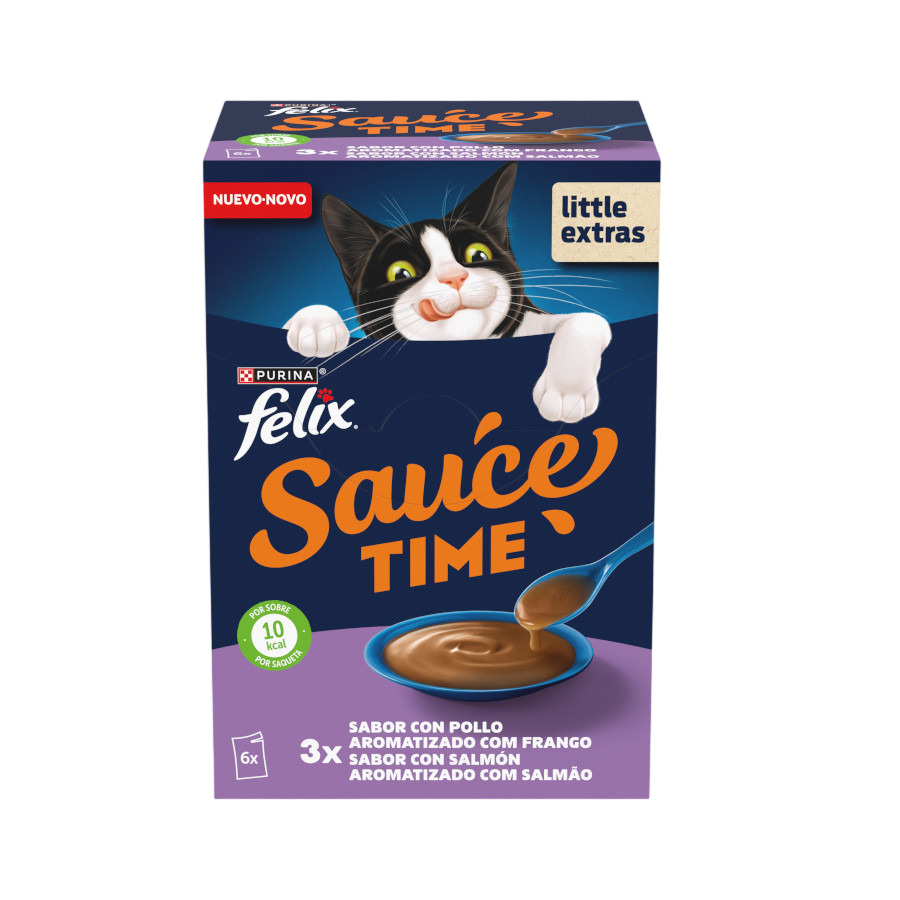 X 40 G Felix Cat Salsa De Pollo Y Salmón Para Gatos