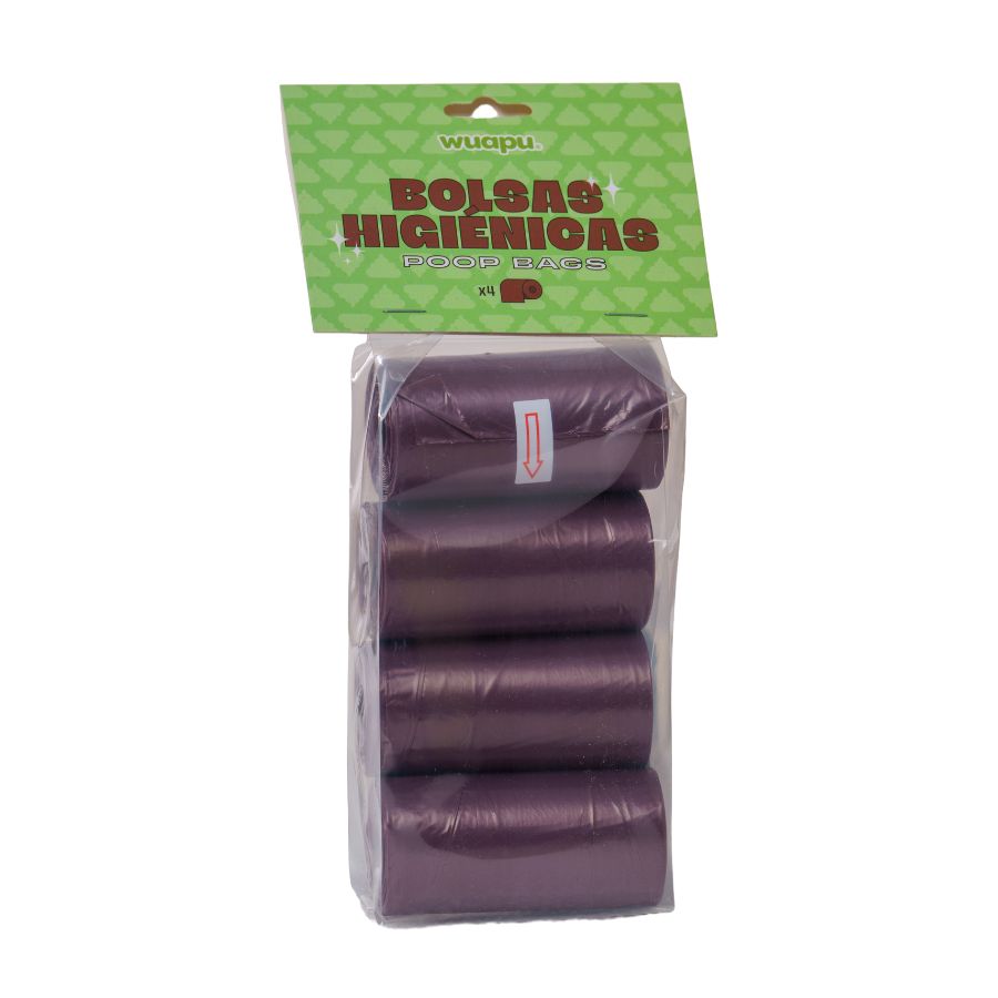WUAPU 4 ROLLOS BOLSAS HIGIENICA MARRON