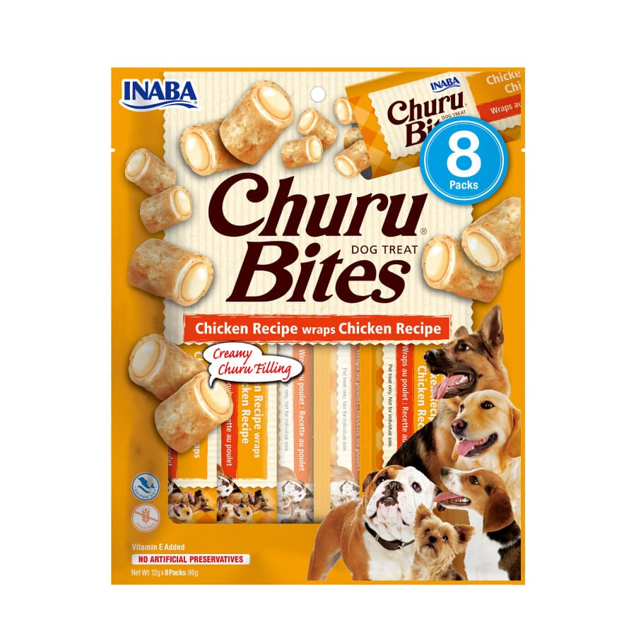 8 sobres x 12 g Churu Bocaditos Bites de Pollo para perros