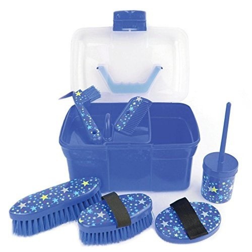 Kit de limpieza con estampado para caballos color Azul, , large image number null