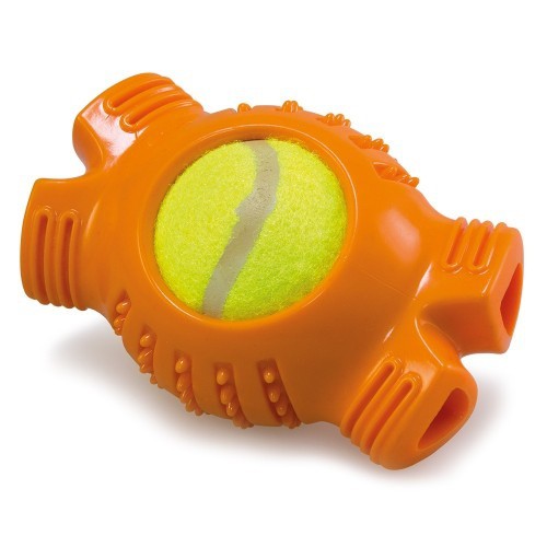 Hueso con pelota de tenis para perros color Naranja, , large image number null