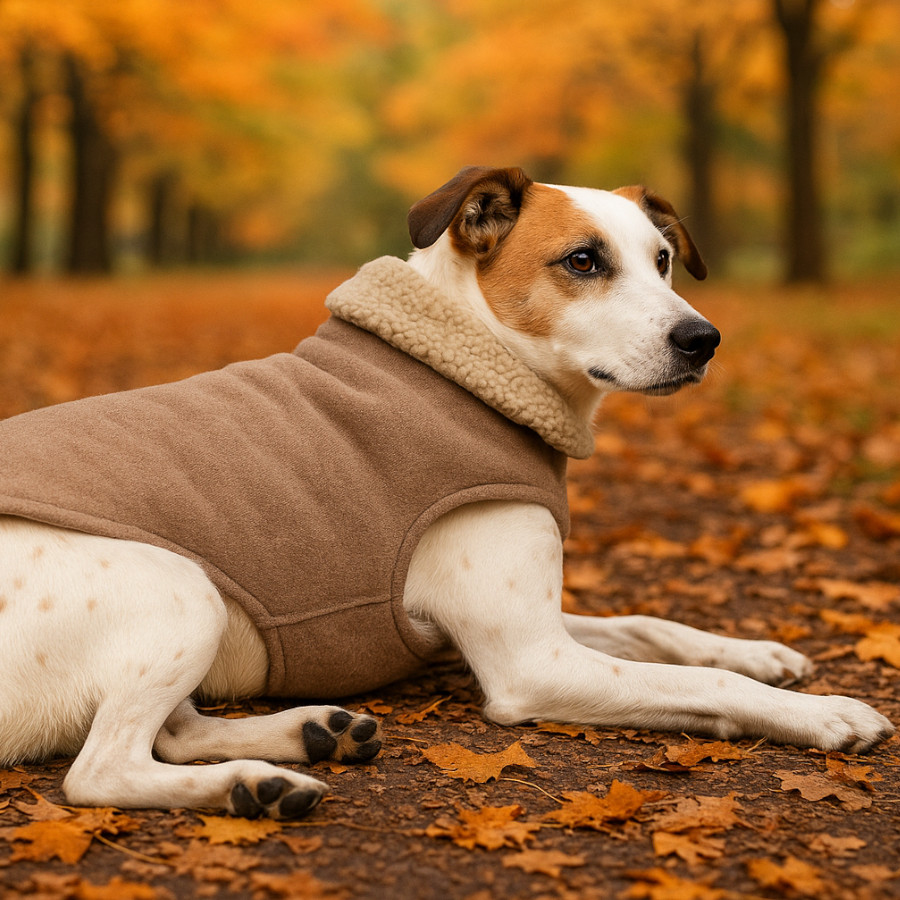 Outech Abrigo Marrón Borreguillo para perros