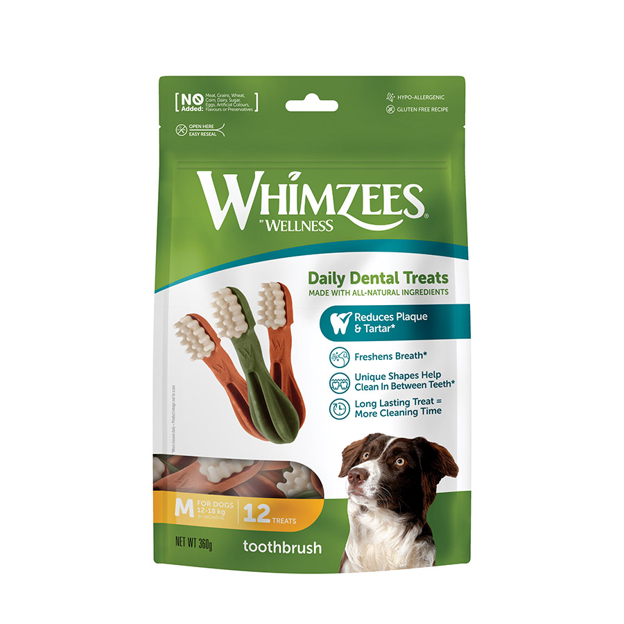 12 barritas Whimzees Snacks Dentales para perros de razas medianas