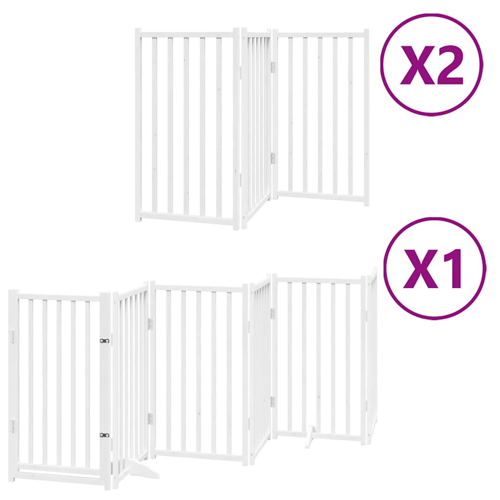 vidaXL Puerta para Perros Plegable Paneles Puerta de Seguridad Madera de Álamo