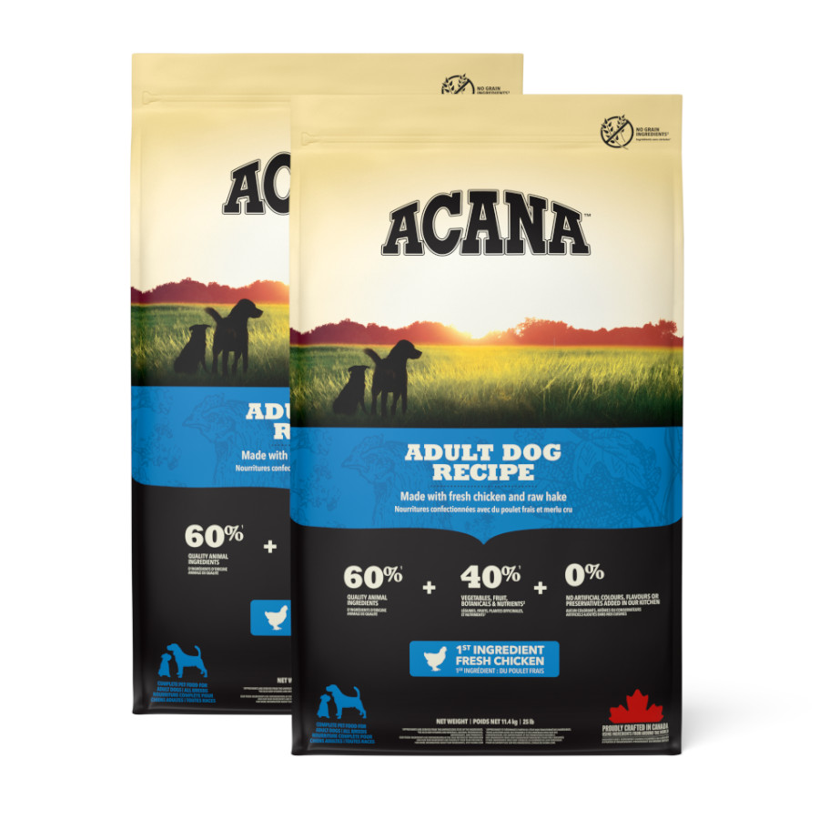 2 x 11.4 kg Acana Adult pienso para perros ¡Pack ahorro!