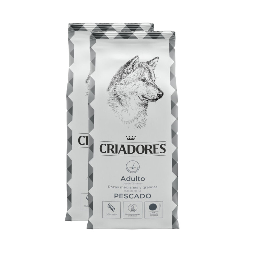 2 x 15 kg Criadores Adulto Pescado pienso para perros ¡Pack ahorro!