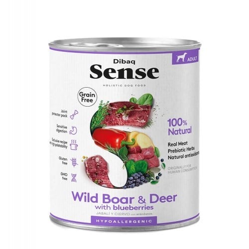 Pienso Dibaq Sense Grain Free para perros sabor Salvaje (Ciervo y Jabalí)