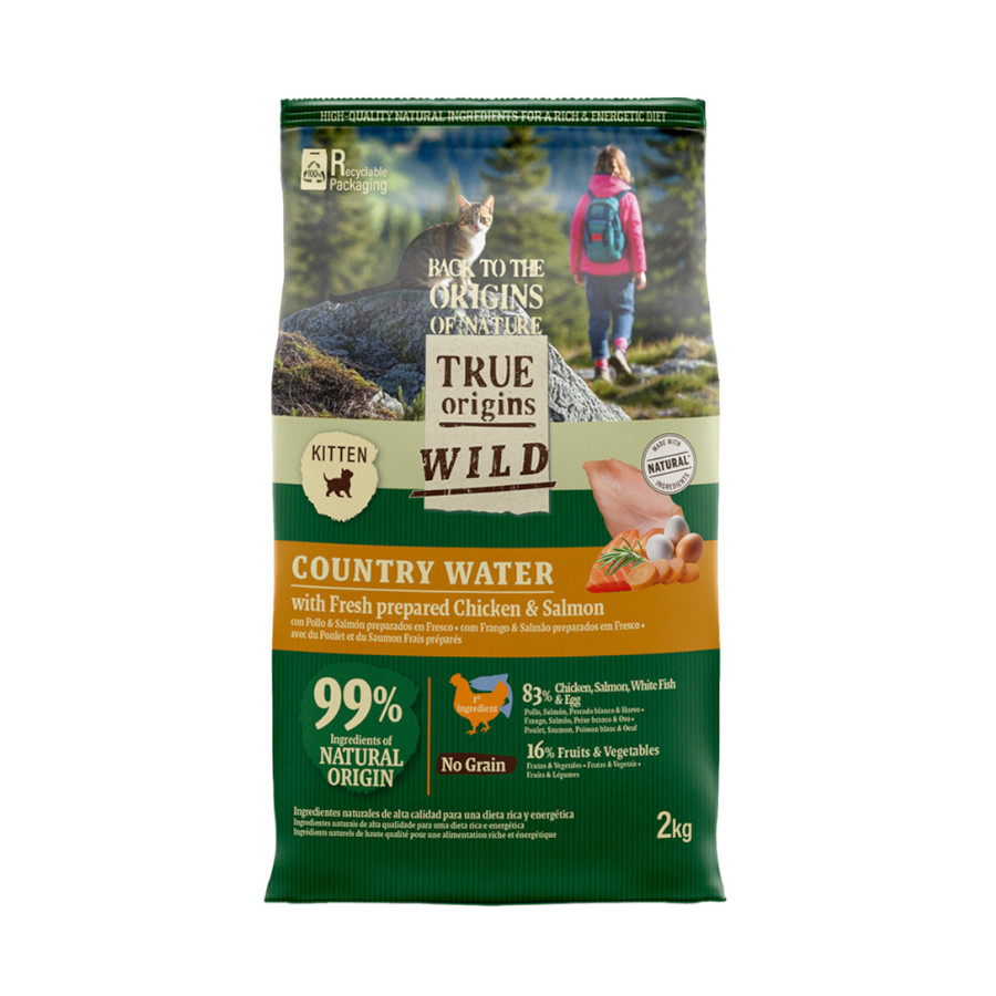 True Origins Wild Kitten Country Water Pollo y Salmón pienso