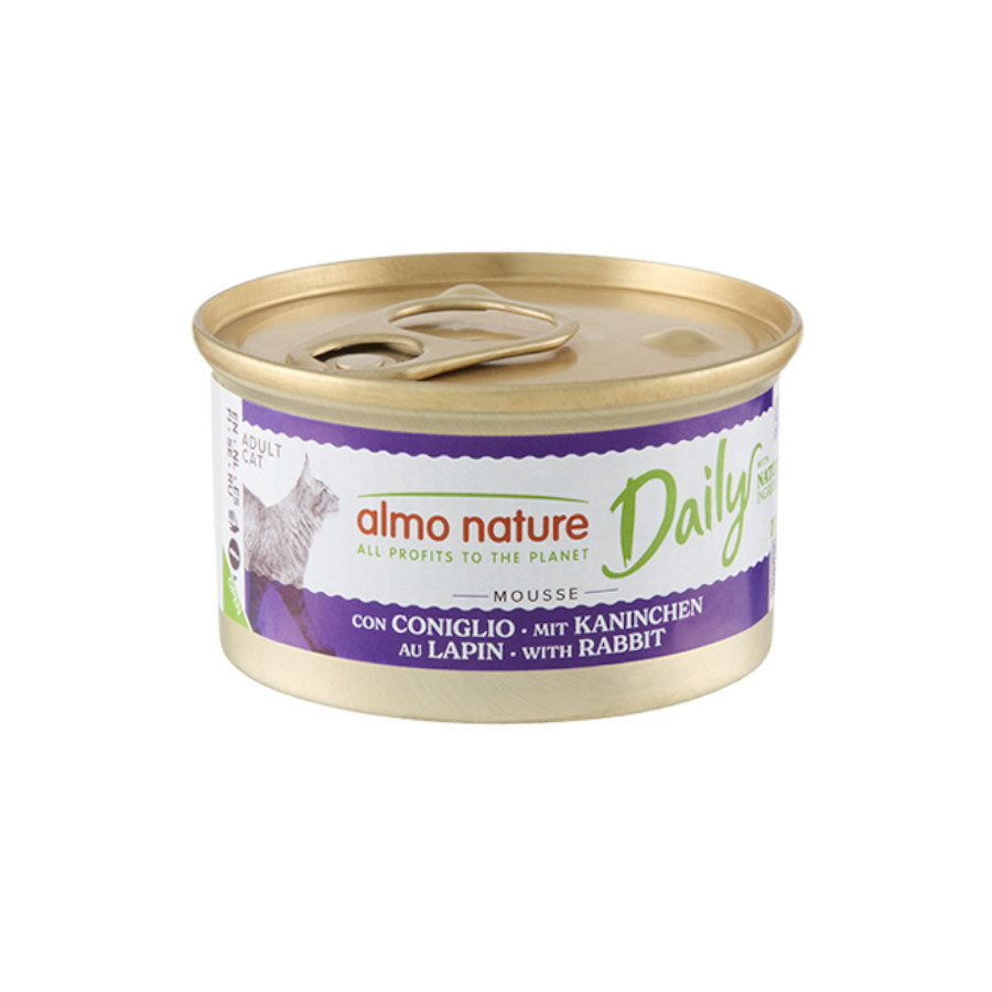 12 latas x 85 g Almo Nature Adult Daily Menu Mousse de Conejo lata para gatos  ¡Pack ahorro!
