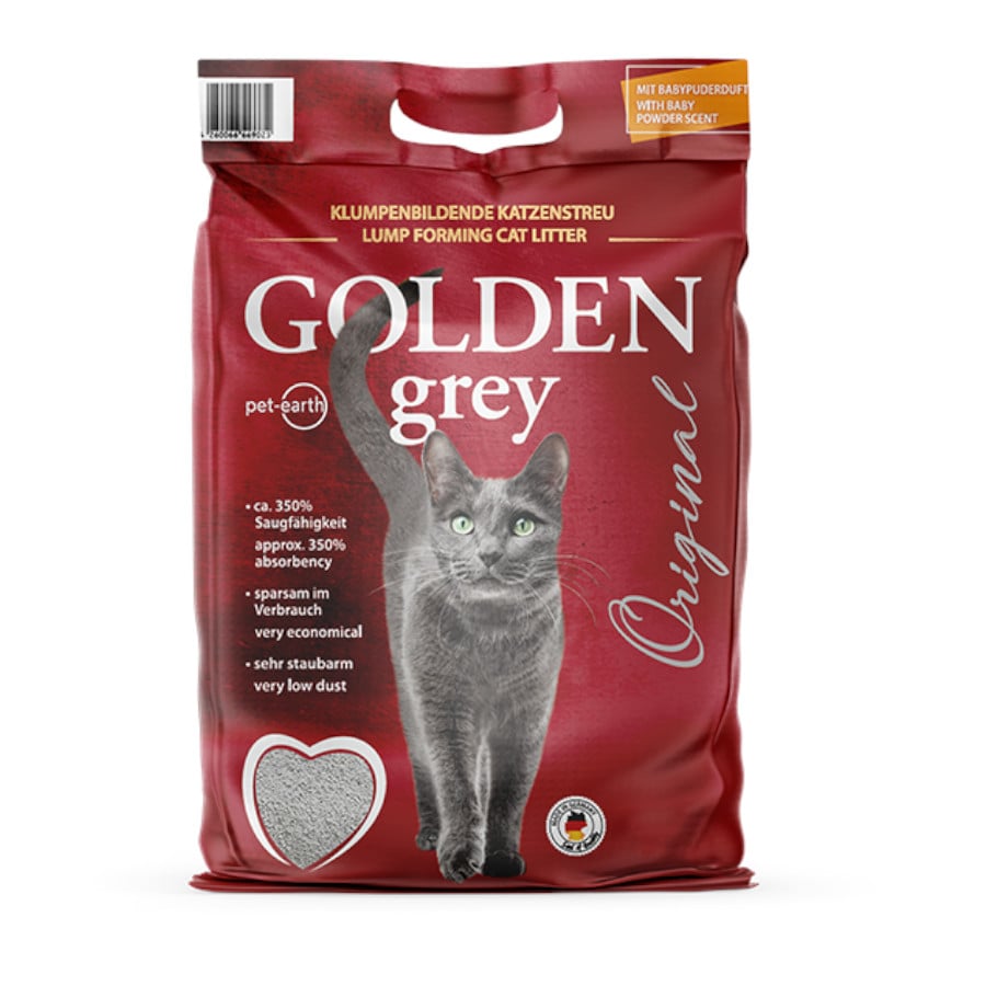 2 x 14 kg Golden Grey Arena Fina Aglomerante para gatos ¡Pack ahorro!