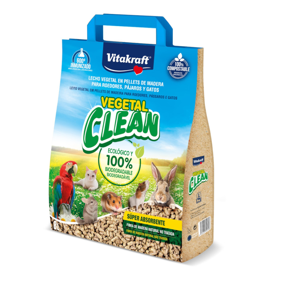 5 L Vitakraft Vegetal Clean Pellets de Madera para animales
