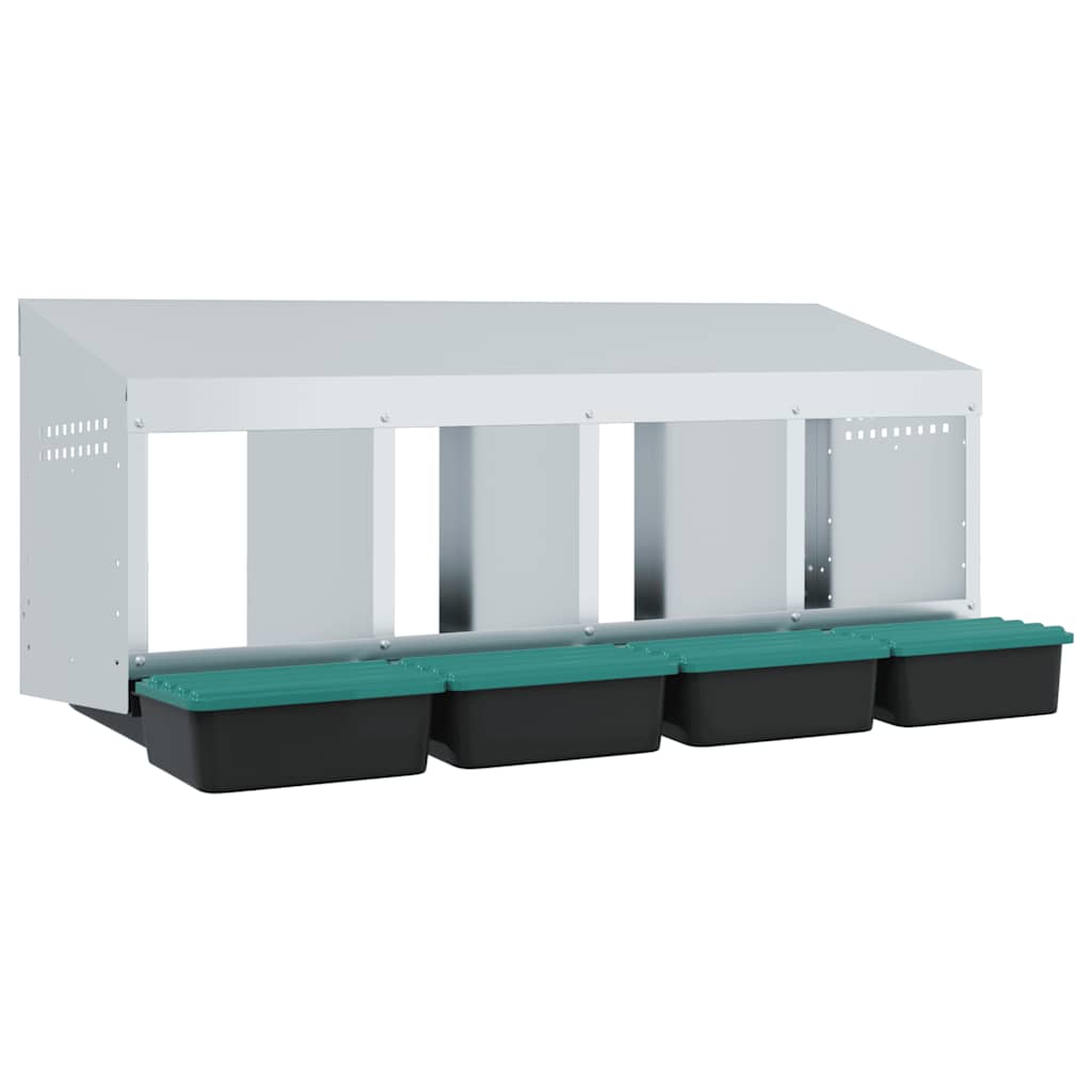 vidaXL Nido para gallinas de acero galvanizado para montar en la pared