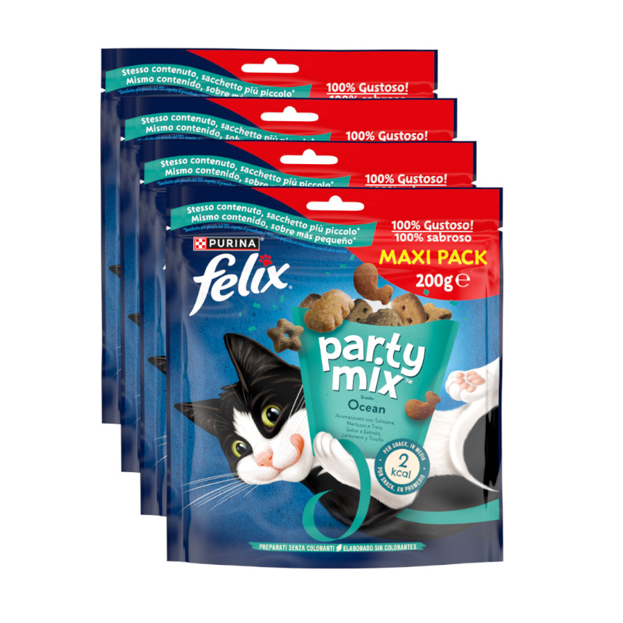 6 bolsitas x 200 g Felix Party Mix Ocean Bocaditos para gatos ¡Pack ahorro!