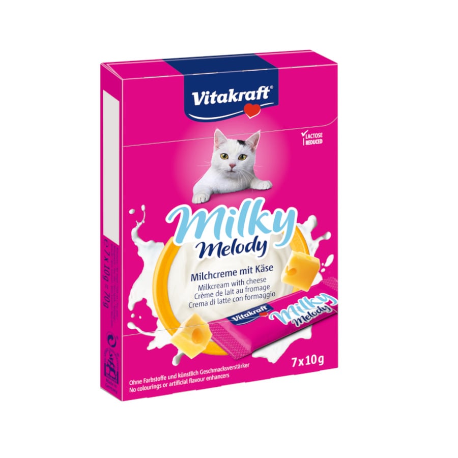 28 sobres x 70 g Vitakraft Milky Melody Snack Líquido para gatos ¡Pack Ahorro!