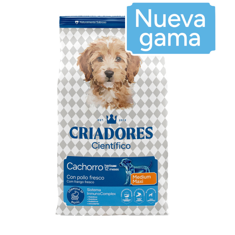 2 x 12 kg Criadores Científico Medium Maxi Pienso Pollo para cachorros ¡Pack Ahorro!