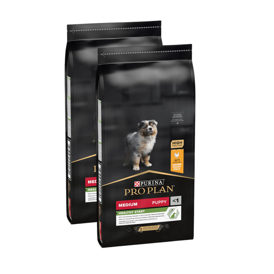 2 x 12 kg Pro Plan Puppy Medium Pollo pienso para perros ¡Pack ahorro!