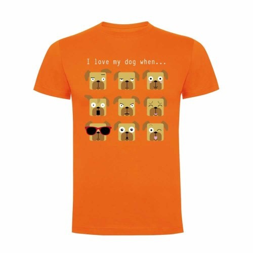 Camiseta hombre "I love my dog when..." color Naranja, , large image number null