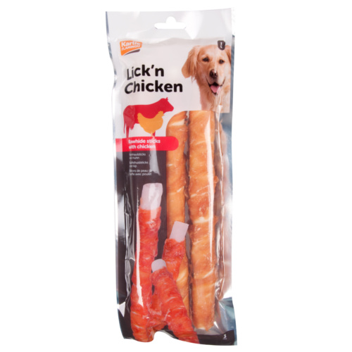 6 barritas x 12 cm Flamingo Barritas Lick’n Pollo para perros
