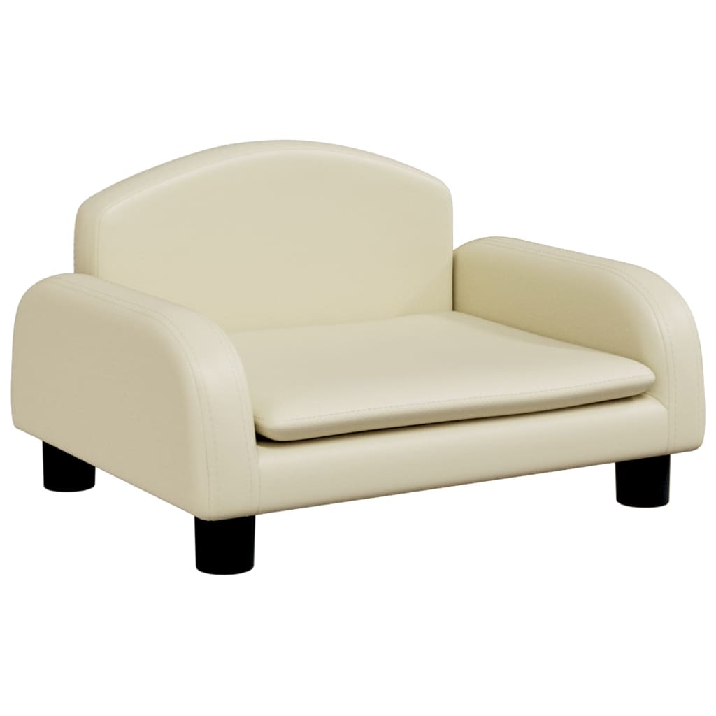 vidaXL Cama para perros de tela crema 70x45x30 cm
