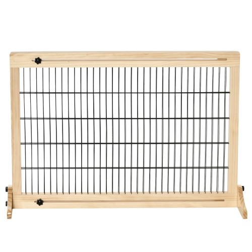 PawHut barrera de seguridad extensible de madera para perros, , large image number null