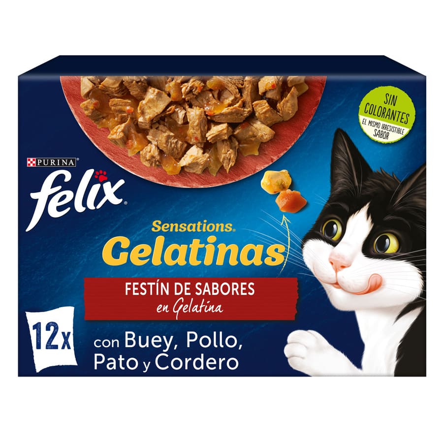 48 sobres x 85 g Felix Sensations Festín de Sabores sobres en gelatina para gatos ¡Pack ahorro!