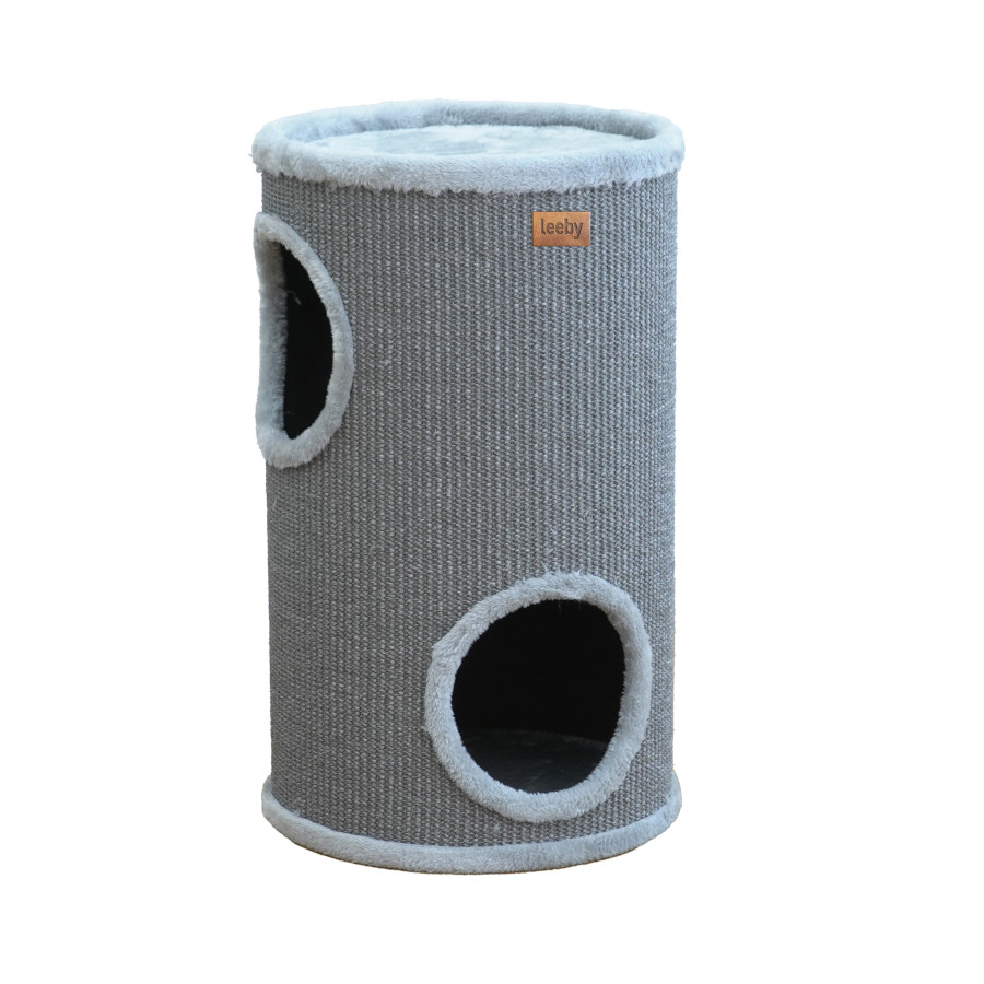 Leeby Bijou barril rascador con cama nido para gatos