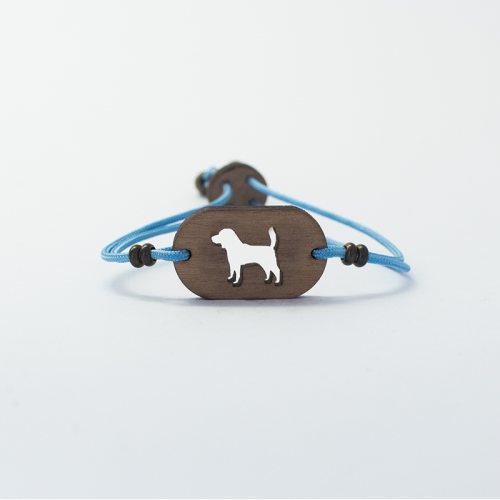Pulsera de madera Beagle personalizable color Azul, , large image number null