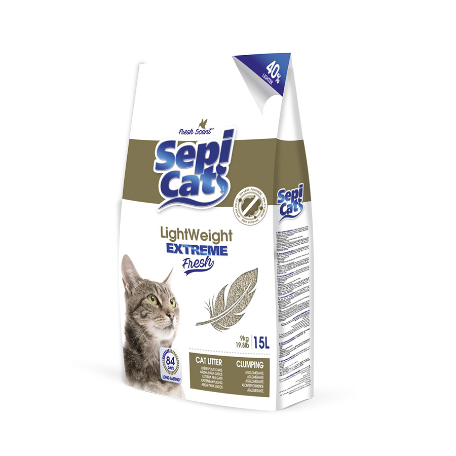 Imagen de Sepicat LightWeight Extreme Fresh arena aglomerante ligera para gatos