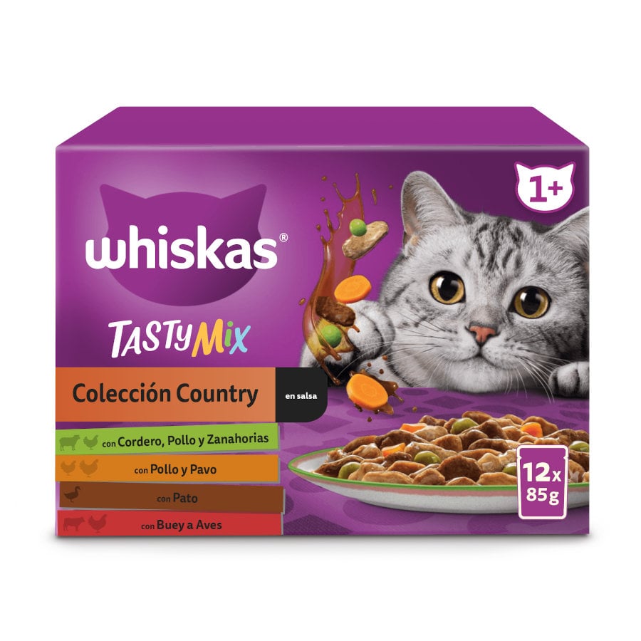 12 sobres x 85 g Whiskas Tasty Mix Country Sobres en Salsa para gatos