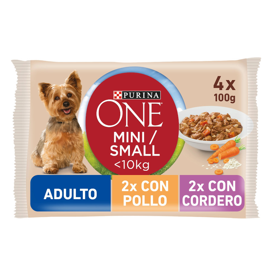 One Adult Mini Small Pollo y Cordero en Salsa sobre para perros