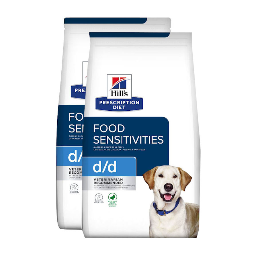 2 x 12 kg Hill’s Prescription Diet Food Sensitives d/d Pato pienso para perros ¡Pack ahorro!