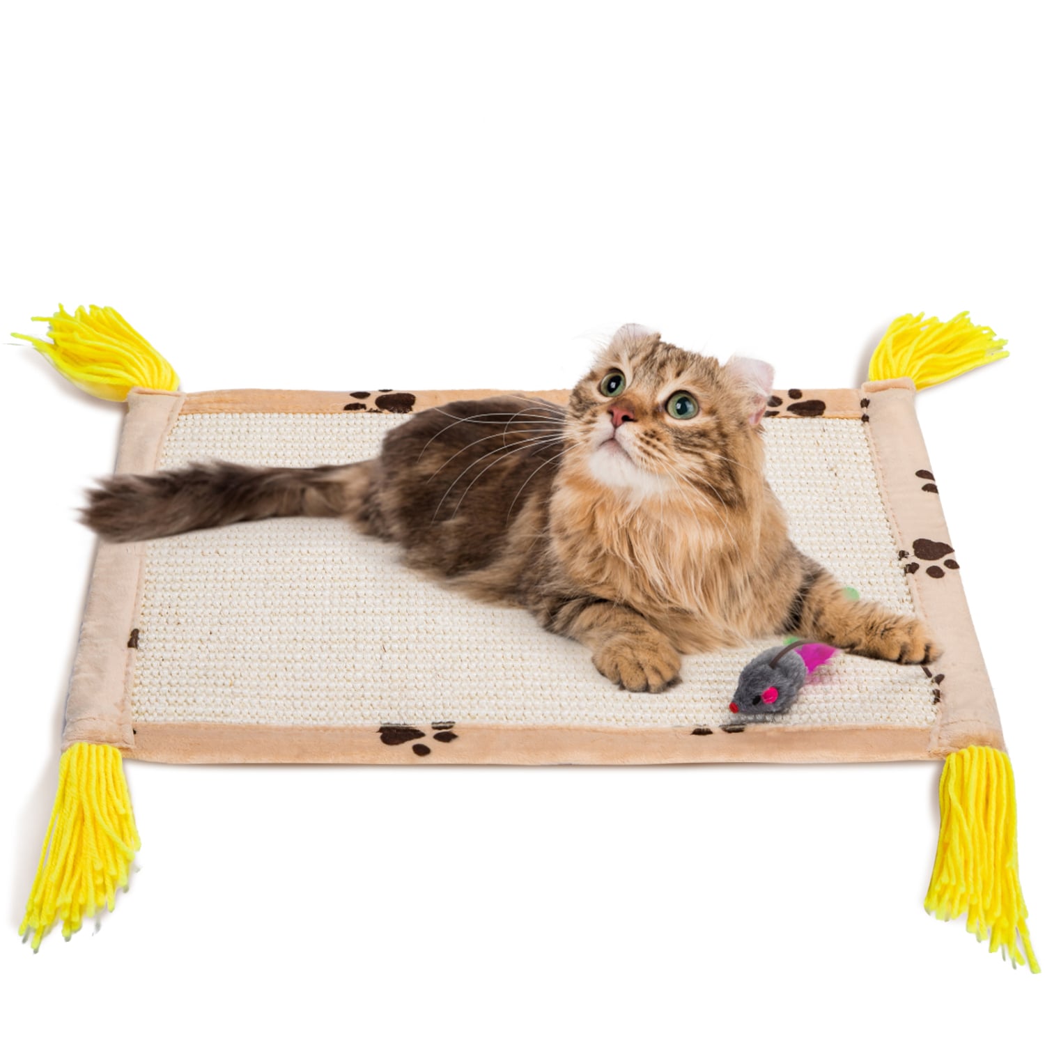 Nobleza Alfombrilla Scratcher Cat, Almohadilla De Sisal Natural, Estera para Rascar El Gato, Protege El Piso y El Sofá (45x34cm, Marrón)