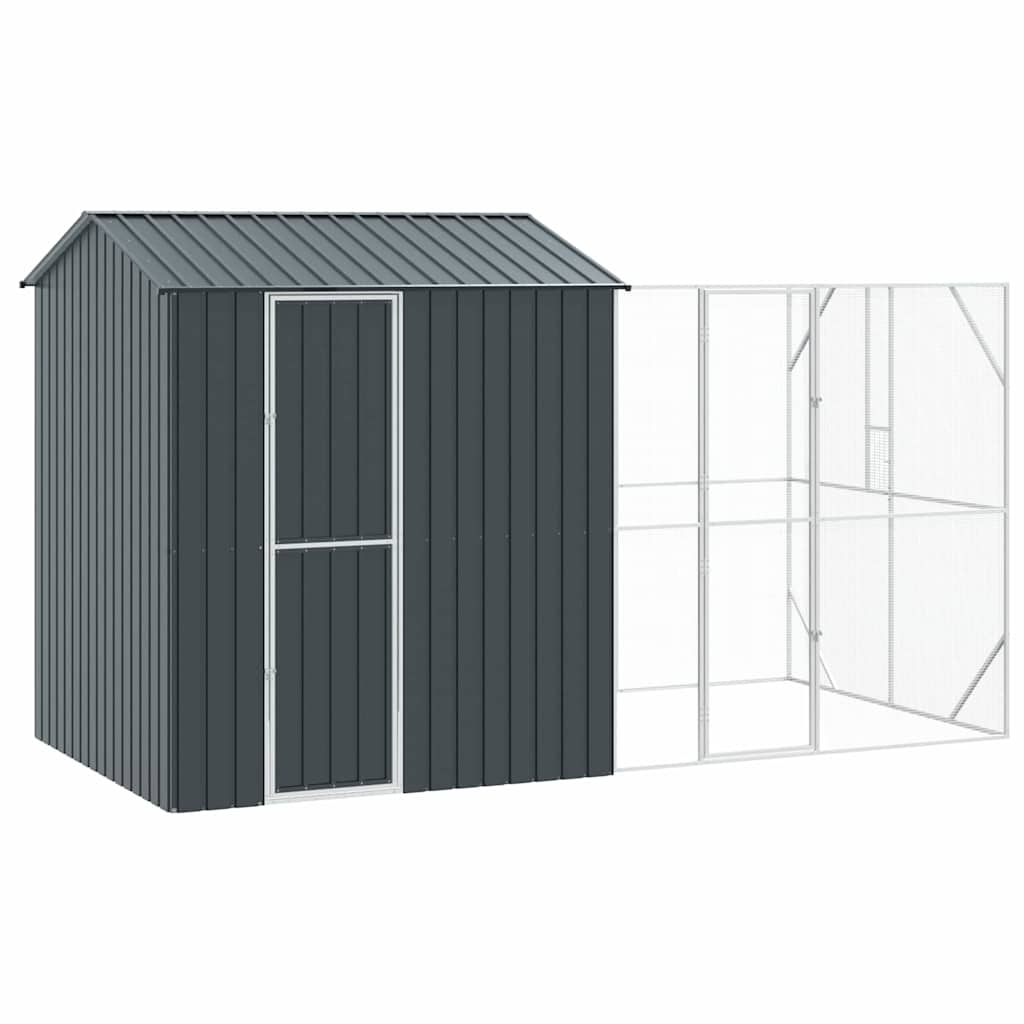 vidaXL Jaula para Aves Antracita 621 x 208 x 247 cm Acero galvanizado